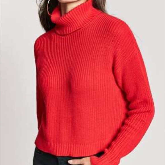 Red cowl neck sweater - Picture 1 of 2